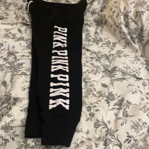 VS Pink brand, Black side leg logo sweatpants